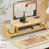 Soporte elevador para computadora de escritorio, base elevadora para monitor, bandeja para teclado, estante de escritorio de madera con cajones, multicapa