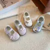 Zapatos Deportivos de Malla Individual para Niñas Estilo Coreano Verano 2026 Nuevos Sandalias con Lazo de Perlas Mary Jane