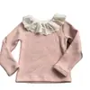 Camiseta térmica de forro polar para niña, nuevo estilo otoño/invierno 2026, mono de forro polar para niño con cuello de encaje, camiseta gruesa para bebé