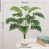 Flores Artificiales para Decoración de Sala de Estar, Plantas Verdes Falsas de Pie para Dormitorio, Macetas de Flores Falsas, Artículos Decorativos, Hojas de Monstera para Decoración de Interiores