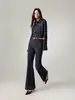 Yy Mismo Estilo Azul Denim Retro Adelgazantes Cubre Cadera Pierna Ancha No Ajustados Acampanados Pantalones para Mujer 9552 Cuatro Yuan