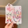 Caja de regalo de joyería para niños, juego de joyas para el cabello de niña pequeña, regalo de cumpleaños, collar de princesa, pendientes, caja portátil al por mayor