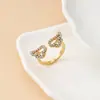Anillo de Alas de Ángel Japonés y Coreano Transfronterizo Moda Alas Incrustadas de Diamantes Apertura Ajustable Anillo para Dedo Índice Listo para la Venta