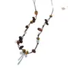 Nuevo Collar de Cuentas de Grano de Café Estilo Chino para Mujer Diseño de Nicho de Alta Gama Colgante de Lazo Cadena para Suéter Accesorios de Otoño e Invierno