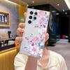Funda de Teléfono Transparente Morada Suave con Diseño de Flor para Samsung S23/S24/S25/S26 Ultra Carcasa de Silicona Ultra Delgada