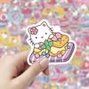 100 pegatinas de comida para gatos de Sanrio KT, lindas pegatinas decorativas de dibujos animados para funda de teléfono móvil, cuaderno, cuenta a mano, pegatinas DIY al por mayor