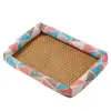 Cama para Cachorro, Fresca e Respirável no Verão, Cama para Gato, Tapete de Rattan, Tapete Refrescante para Cachorro, Tapete de Dormir, Colchão para Cachorro Pequeno, Acessórios para Pet