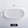 Porta-toalha de Cerâmica com Borda Dourada, Porta-sabonete, Suporte de Toalha Oval Retangular Branco, Bandeja para Toalhas Úmidas Doméstica, Bandeja para Toalhas