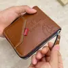 Carteira curta masculina transfronteiriça com múltiplos compartimentos para cartões, porta-moedas de grande capacidade, carteira masculina com zíper mais vendida da Amazon em estoque