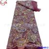 Bordados com miçangas em tubo da indústria pesada, miçangas coloridas, acessórios de renda em rede, vestido de noite, vestido de noiva, tecido de renda para vestido