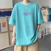 Camiseta Masculina de Manga Curta Estampada Estilo Americano, Moda Casual Tendência Verão 2026 Marca Solta Manga Meia Mão para Homens