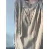Sudadera de Punto Negra para Hombre, Estilo Americano Otoñal, Chic Perezoso, Sensación de Alta Gama, Estilo Old Money, Hombro Normal, Camiseta de Manga Larga