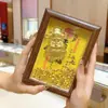 Moldura de Foto Ornamentada Dourada Bênção Celestial de Oficial Ouro Puro 999 Display de Tesouro Sala de Estar Escritório Cultural e Criativo Pequeno Presente Venda por Atacado