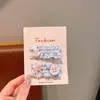Pinza para el Cabello de Tela con Botón de Corazón a Cuadros Estilo Coreano Pinza BB para Mechones Pequeños de Bebé Parte Posterior de la Cabeza Pinza Lateral Pasador
