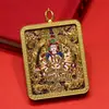 Os Oito Deuses Guardiões do Amuleto da Sorte: Clássico de Xizang Thangka Exquisitamente Pintado à Mão Amuleto Zodiacal Buda Colar com Caixa Gahu e Pingente Deslumbrante
