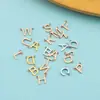Pulsera de Joyería con Colgante de Letra Inicial del Nombre DIY Transfronteriza 7*8.5mm Agujero Exterior Doble Acero Inoxidable Accesorios de 26 Letras