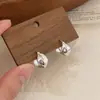 Pendientes de Aro Ovalados Lisos Curvos de Plata de Ley S925 Estilo Coreano con un Diseño de Moda y Accesorios Versátiles para Orejas