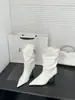 Botas de tornozelo de salto alto bico fino emagrecedoras de perna larga versáteis estilo europeu e americano