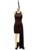 Vestido de mujer de estilo europeo y americano, diseño transfronterizo de color liso con tirantes, cuello redondo, sexy, ajustado, bodycon, vestido corto al por mayor