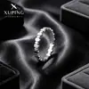 Anillo de Lujo Ligero de Nicho Xuping para Mujer Simple Liso Irregular Geométrico Ovalado Entrelazado Anillo Cerrado