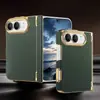Adecuado para funda de teléfono iPhone Duo, magnética, inspirada en la dopamina, texturizada, color sólido, funda protectora para marco intermedio de pantalla plegable Apple Duo