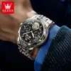 Venta al por mayor del fabricante Marca Oulishi Calendario Perpetuo Reloj Mecánico Multifunción Completamente Automático Resistente al Agua Reloj para Hombre Reloj para Hombre