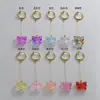 Pendientes Colgantes Largos de Mariposa Iridiscente Exquisitos Pendientes de Botón Dulces Pinzas para Orejas Todos se Pueden Adaptar para un Temperamento Suave