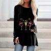 Camiseta de manga larga con cuello redondo y estampado digital 3D para mujer, moda transfronteriza de comercio exterior europeo y americano 2021