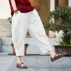 Pantalones anchos y finos para mujer, verano 2026, corte holgado, talla grande, pantalones harén blancos, adelgazantes, casuales, pantalones tipo linterna negros cortos