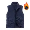 Chaleco grueso de doble cara para otoño e invierno para hombre, chaleco deportivo de forro polar para exteriores, chaqueta con forro de forro polar