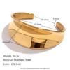 Pulsera Creativa de Personalidad Nicho Europea y Americana Acero Inoxidable Chapado en Oro de 18K Superficie Estéreo Cóncava Geométrica Abierta para Mujer