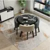 Mesa de comedor plegable que ahorra espacio para uso doméstico en apartamentos pequeños, juego de mesa y sillas para reuniones en tiendas, mesa redonda de recepción para ocio