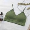 Top esportivo feminino push-up de algodão com detalhes em renda, estilo tanga, para mulheres com curvas acentuadas.