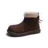 Botas de Nieve para Niñas 2026 Invierno Más Terciopelo Cálido Superficie de Terciopelo Escarchado Suela Suave Antideslizante Cierre Trasero de Moda Versátiles Botas de Algodón