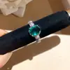 ¡Esplendor Plumado! Anillo Ovalado de Zircón Azul Lago, Anillo de Lujo Estilo Palacio, Joyería de Gama Alta de Nicho