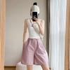 Pantalones cortos de trabajo para mujer, de verano, finos, de corte A, color caqui, informales, holgados, de pierna ancha, deportivos, 2023