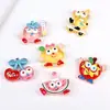 Acessórios de resina com figuras de frutas 3D fofas, kit de material DIY de frutas, patches decorativos para estojos e capas de celular