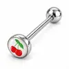 Anillo para Lengua y Pezón de Acero Inoxidable Europeo y Americano de Nicho Patrón Animal Esmaltado Anillo para Lengua y Pezón Joyería para Piercing Corporal Precio Mayorista