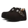 Zapatos Birkenstock Casuales Gruesos con Suela y Forro de Felpa 2026 Nuevo Estilo Otoño e Invierno Zapatos de Algodón Retro con Plataforma Oculta, Botas de Nieve para Mujer sin Cordones