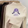 Nova Camiseta Térmica de Manga Longa para Meninas Outono/Inverno 2026 para Crianças de Média e Mais Velhas com Acabamento de Babados Camada Base Casual