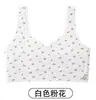 Ropa interior deportiva developmental con estampado nuevo para estudiantes mujeres, copas fijas sin costuras, sin aro de metal, chaleco transpirable, sujetador para niña