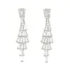 Novos Brincos Trapezoidais Zircônia Simples Estilo Coreano da Moda, Acessórios de Orelha Personalizados Europeus e Americanos de Alto Padrão com Pedras Strass