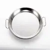 Fabricante Acero Inoxidable Engrosado Liangpi Gong Chasis Plano con Oreja Plato Grueso para Pastel Plato para Rollos de Arroz Plato para Cocinar al Vapor Disco