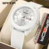 Reloj de Cuarzo Nuevo Transfronterizo Sanda Versión Coreana Simple Impermeable Luminoso Doble Calendario Ligero y Delgado Tres Manecillas Reloj para Estudiante de Examen