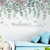 Adhesivos de pared de vid de ramas de sauce, adhesivos de pared para línea de cintura, decoración para sala de estar, dormitorio, adhesivos autoadhesivos, flor, mil huesos