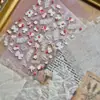 Adesivos de unha populares estilo balé, estilo ins, morango doce e fofo, laço, adesivos de unha autoadesivos para colar