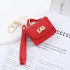 Mini bolsa pequena chaveiro porta-moedas de couro pingente acessório de bolsa de mão decoração de bolsa de celular ornamento