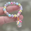 Pulsera de Dibujos Animados Nueva Pulsera Infantil Unicornio Niña Pequeña Accesorios de Dibujos Animados Joyería con Cuentas Niñas Viaje Versátil