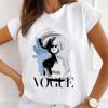 Suministro de estación independiente de verano se puede pedir camiseta de mujer estampada camiseta de mujer de manga corta con cuello redondo top