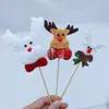 Palo de bambú de unos 15 cm Árbol de Navidad tridimensional Muñeco de nieve viejo Alce Oso Arreglo floral usado como ramo Mezclar y combinar